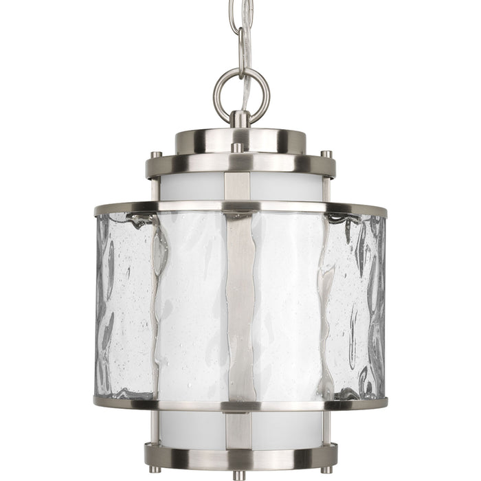 Progress Lighting P5589-09 One Light Hanging Lantern, Brushed Nickel
