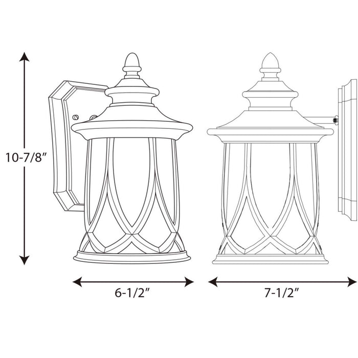 Progress Lighting P5987-122 One Light Wall Lantern, Aged Copper