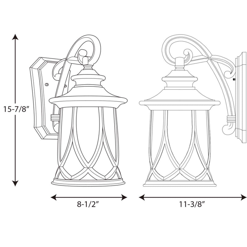 Progress Lighting P5988-122 One Light Wall Lantern, Aged Copper