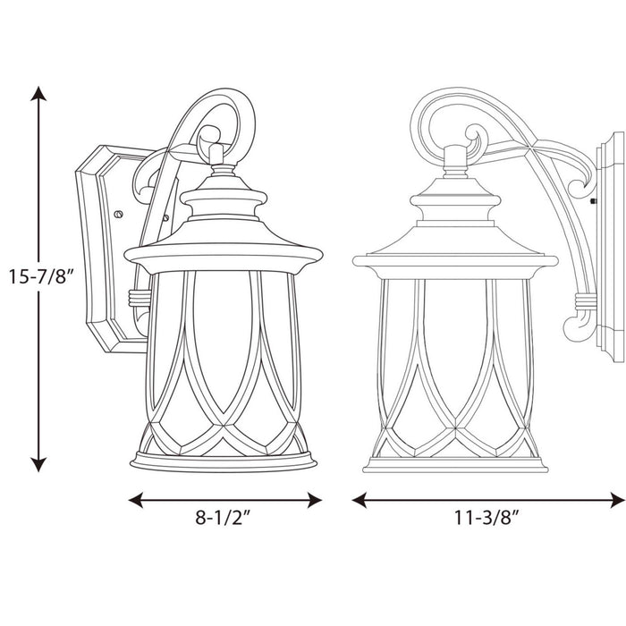 Progress Lighting P5988-122 One Light Wall Lantern, Aged Copper