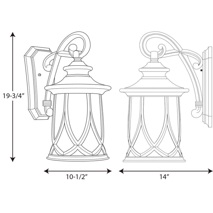 Progress Lighting P5989-122 One Light Wall Lantern, Aged Copper
