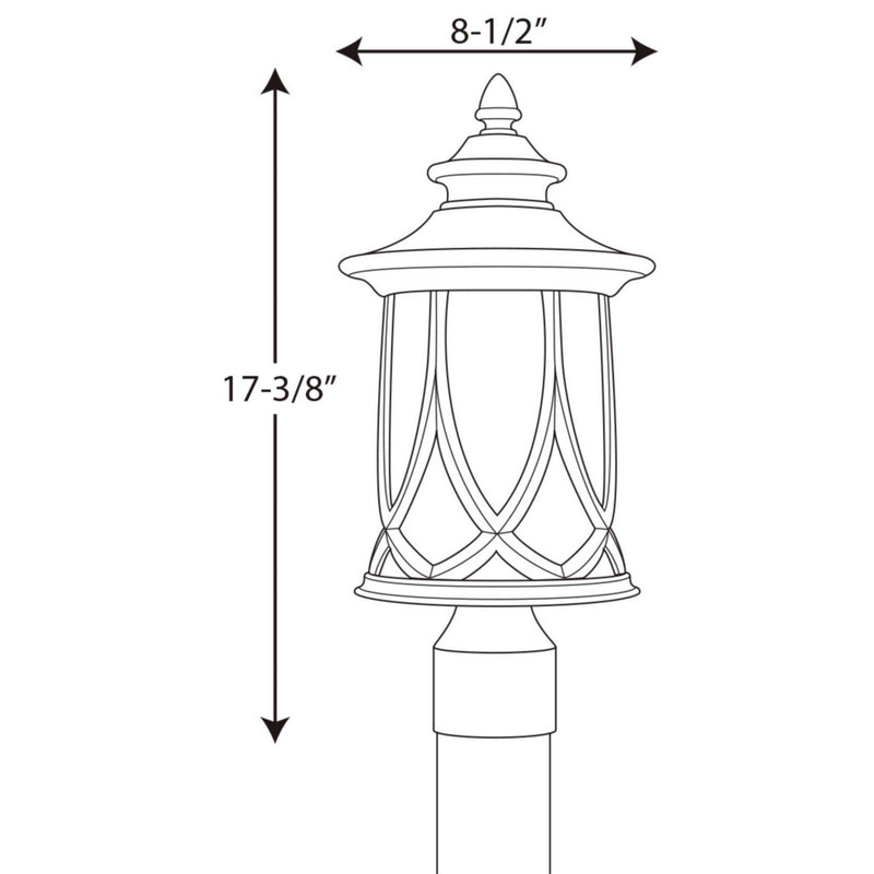Progress Lighting P6404-122 One Light Post Lantern, Aged Copper