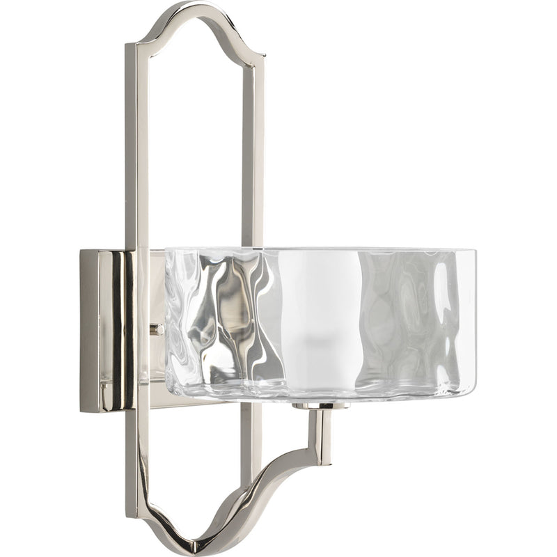 Progress Lighting P7046-104WB One Light Wall Sconce, Polished Nickel