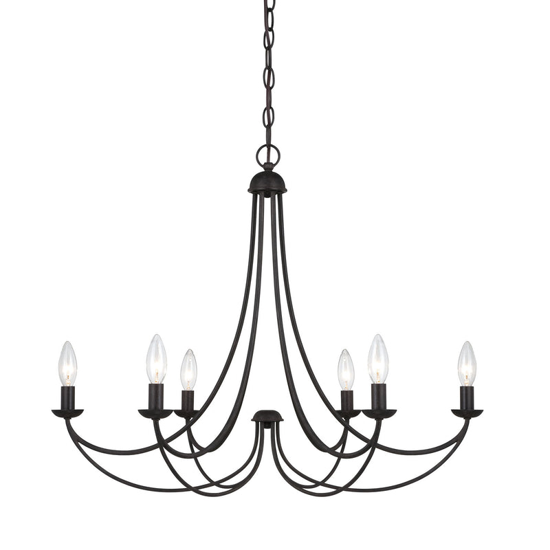 Quoizel MRN5006IB Six Light Chandelier, Imperial Bronze