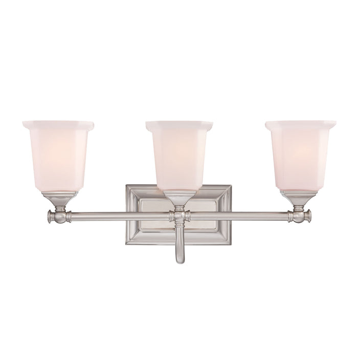Quoizel NL8603BN Three Light Bath Fixture, Brushed Nickel