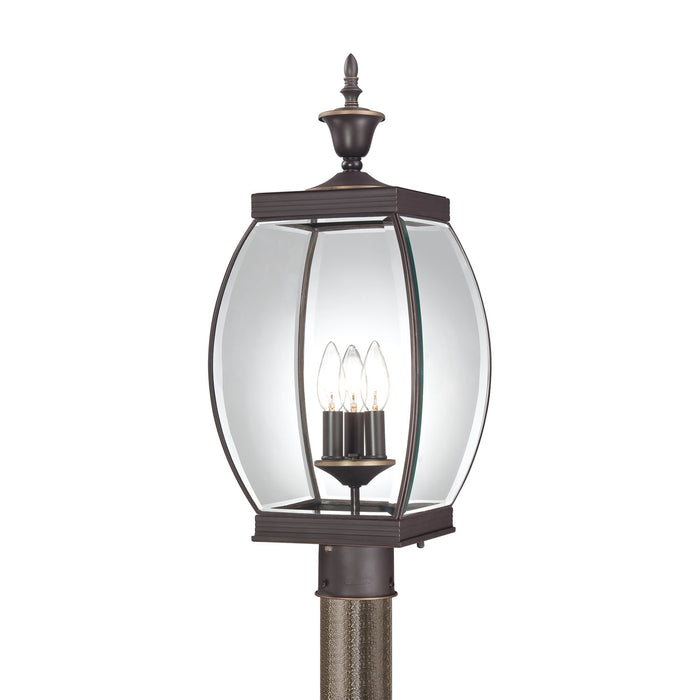 Quoizel OAS9009Z Three Light Outdoor Post Lantern, Medici Bronze