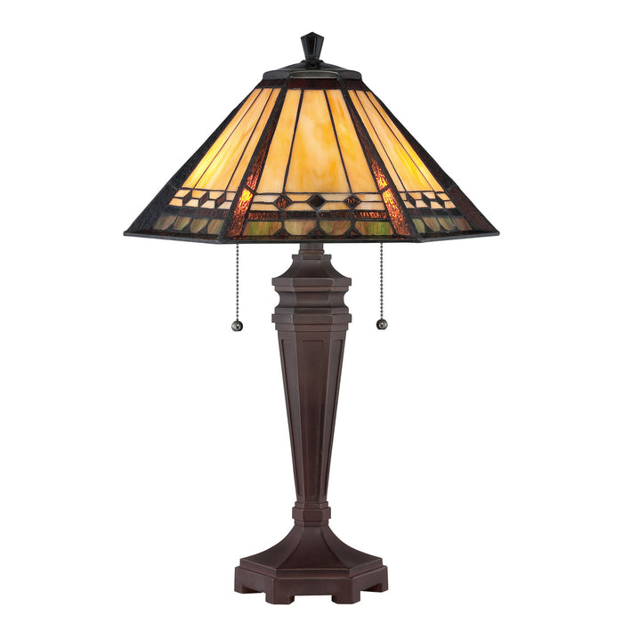 Quoizel TF1135T Two Light Table Lamp, Russet