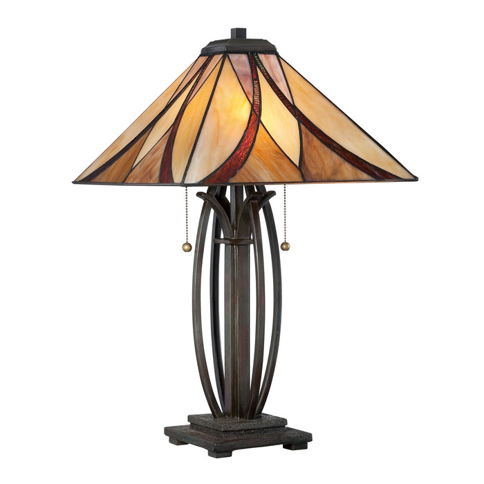 Quoizel TF1180TVA Two Light Table Lamp, Valiant Bronze