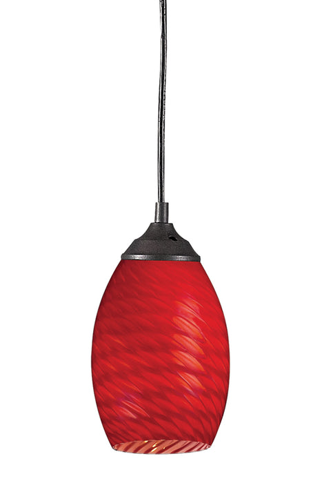 Z-Lite 131-RED One Light Pendant, Sand Black