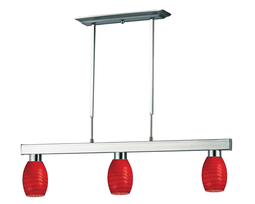 Z-Lite 152BN-131RED Three Light Billiard, Brushed Nickel