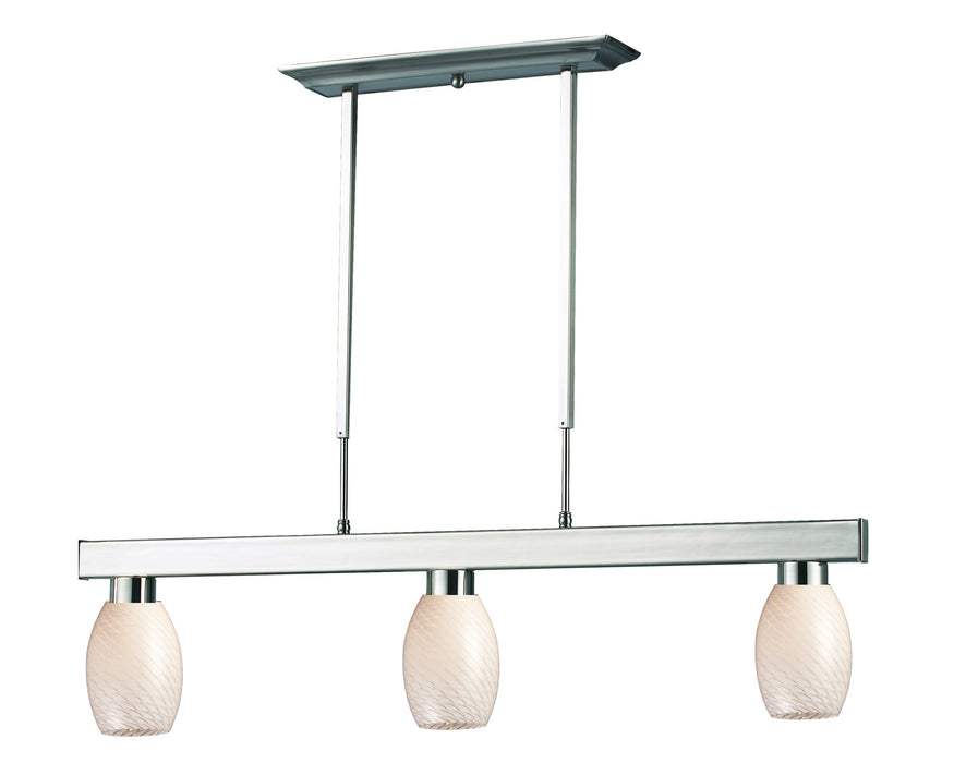Z-Lite 152BN-131WHITE Three Light Billiard, Brushed Nickel