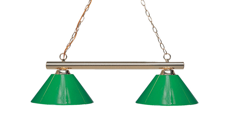 Z-Lite 155-2PB-PGR Two Light Billiard, Polished Brass