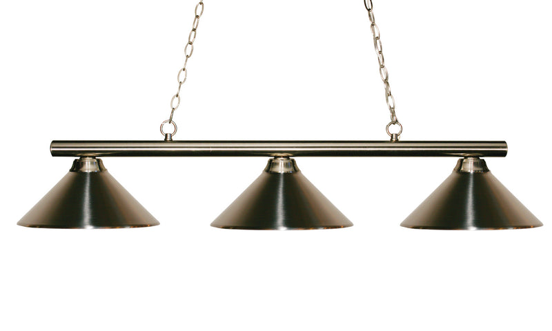 Z-Lite 155-3BN-MBN Three Light Billiard, Brushed Nickel