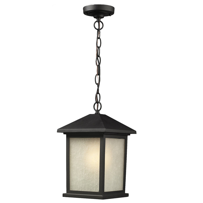 Z-Lite 507CHM-BK One Light Outdoor Chain Mount Ceiling Fixture, Black