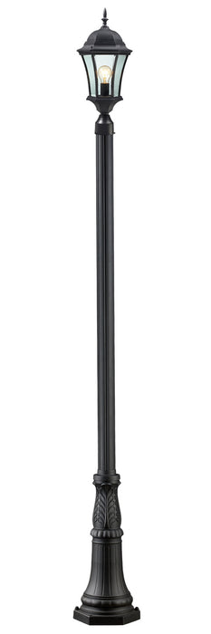 Z-Lite 522PHM-518P-BK One Light Outdoor Post Mounted Fixture, Black