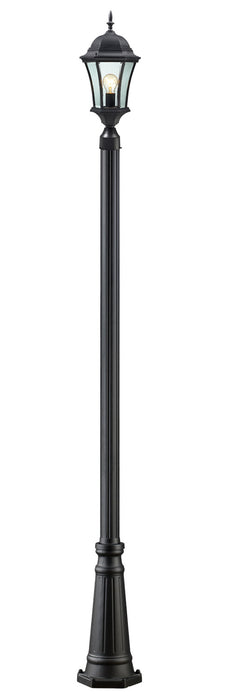Z-Lite 522PHM-519P-BK One Light Outdoor Post Mounted Fixture, Black