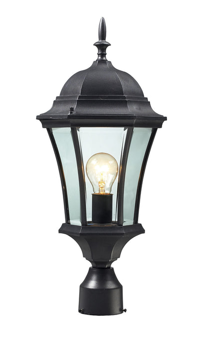 Z-Lite 522PHM-BK One Light Outdoor Post Mount Fixture, Black