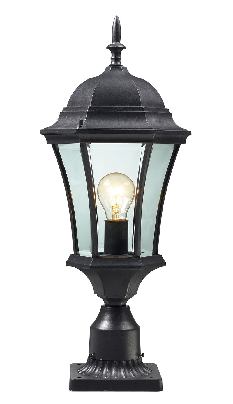 Z-Lite 522PHM-BK-PM One Light Outdoor Pier Mounted Fixture, Black