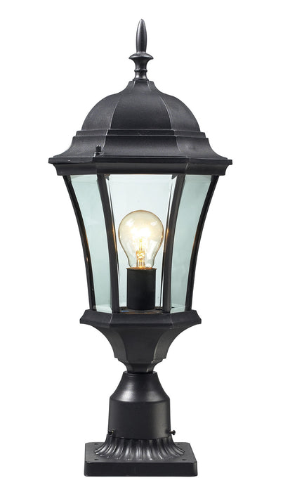 Z-Lite 522PHM-BK-PM One Light Outdoor Pier Mounted Fixture, Black