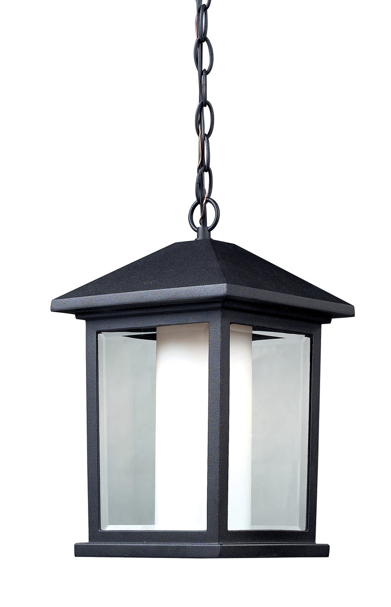 Z-Lite 523CHM One Light Outdoor Chain Mount Ceiling Fixture, Black