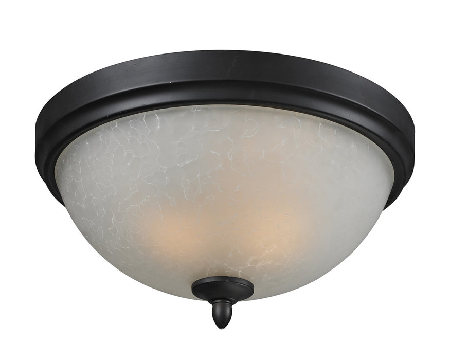 Z-Lite 603F3 Three Light Flush Mount, CafÃ© Bronze