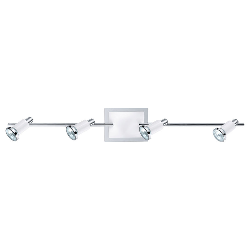 Eglo USA 200099A Four Light Fixed Track Light, Chrome/Shiny White