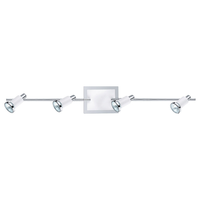 Eglo USA 200099A Four Light Fixed Track Light, Chrome/Shiny White