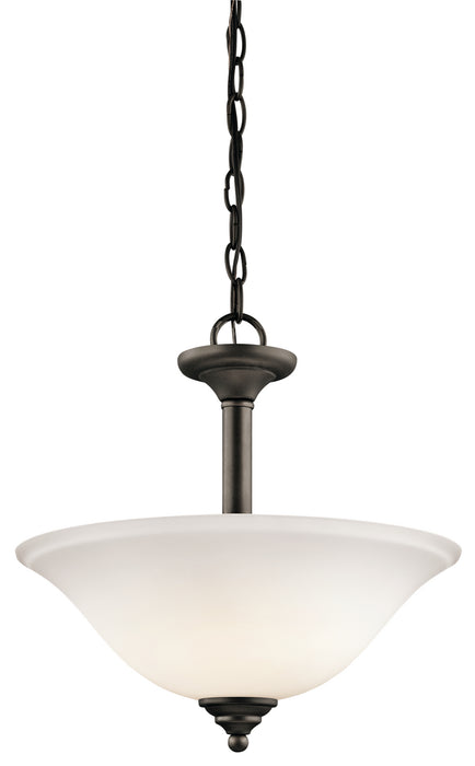 Kichler 3694OZW Two Light Pendant/Semi Flush Mount, Olde Bronze