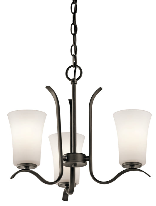 Kichler 43073OZ Three Light Mini Chandelier, Olde Bronze