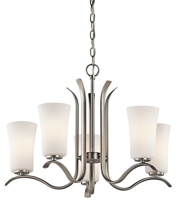 Kichler 43074NI Five Light Chandelier, Brushed Nickel