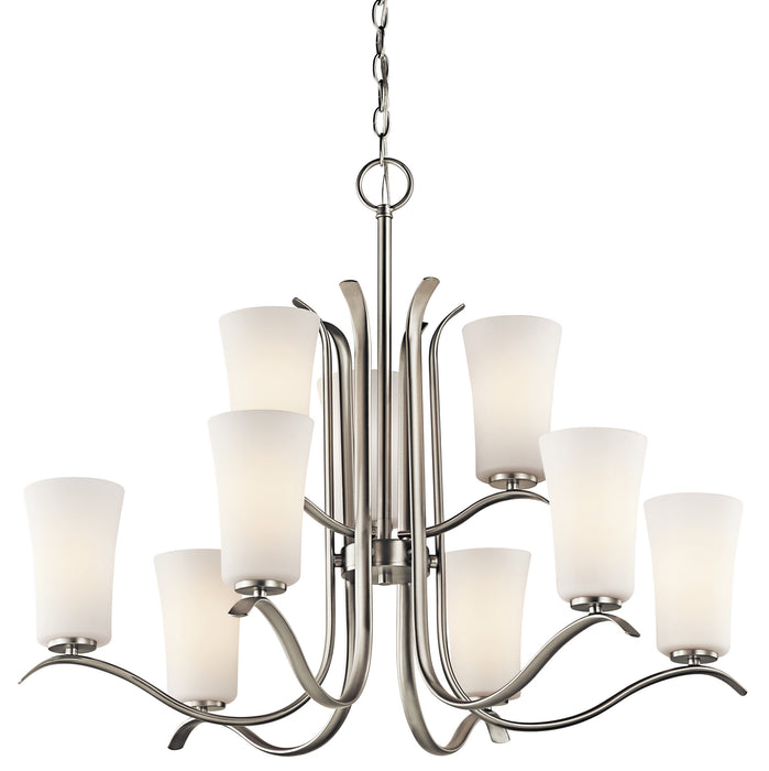 Kichler 43075NI Nine Light Chandelier, Brushed Nickel