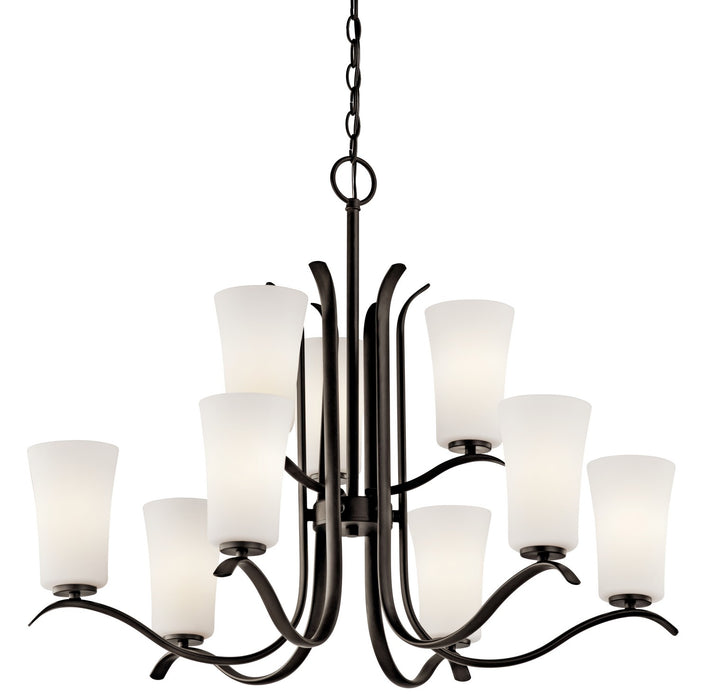 Kichler 43075OZ Nine Light Chandelier, Olde Bronze