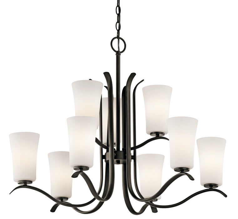 Kichler 43075OZ Nine Light Chandelier, Olde Bronze