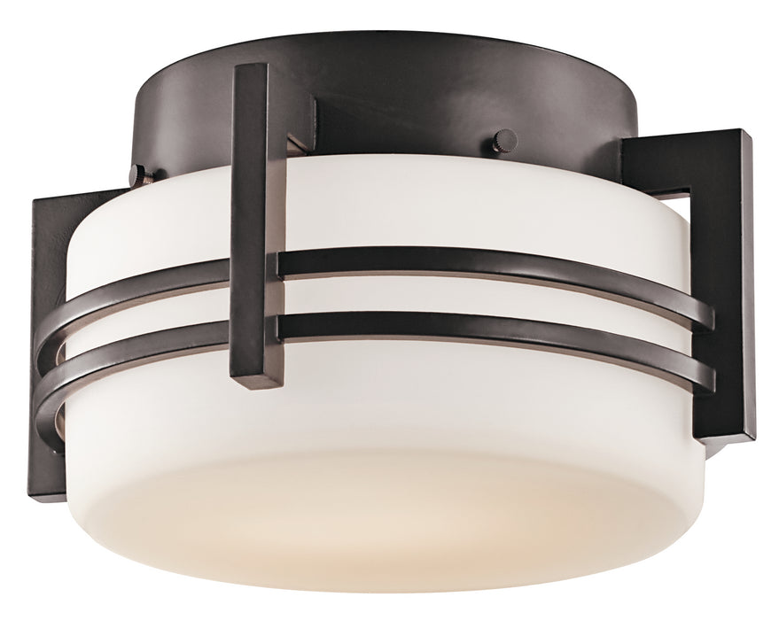 Kichler 9557AZ One Light Outdoor Ceiling Mount, Architectural Bronze