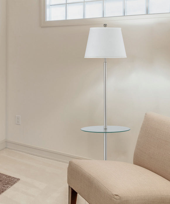 Cal Lighting BO-2077GT-BS One Light Floor Lamp, Brushed Steel