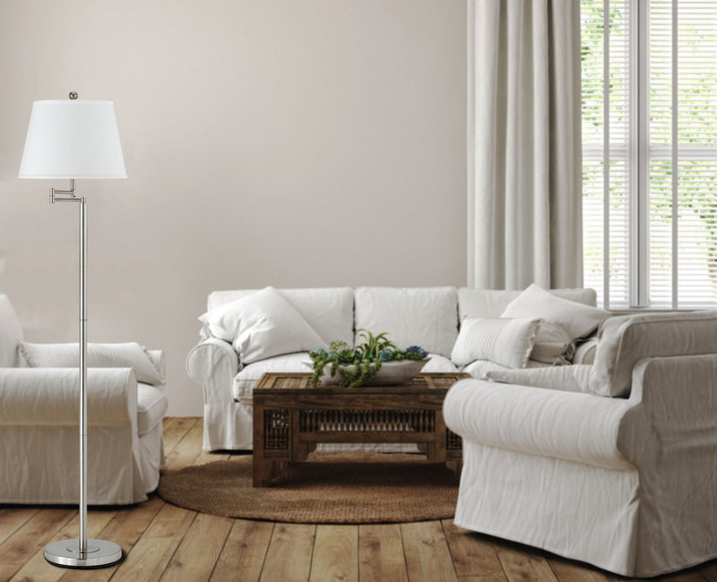 Cal Lighting BO-2077SWFL-BS One Light Floor Lamp, Brushed Steel