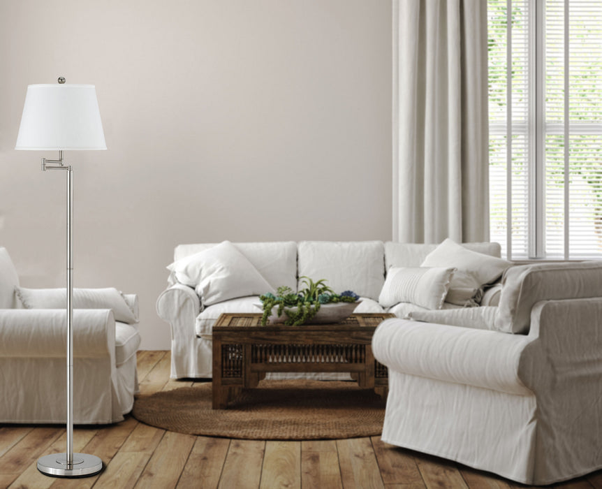 Cal Lighting BO-2077SWFL-BS One Light Floor Lamp, Brushed Steel