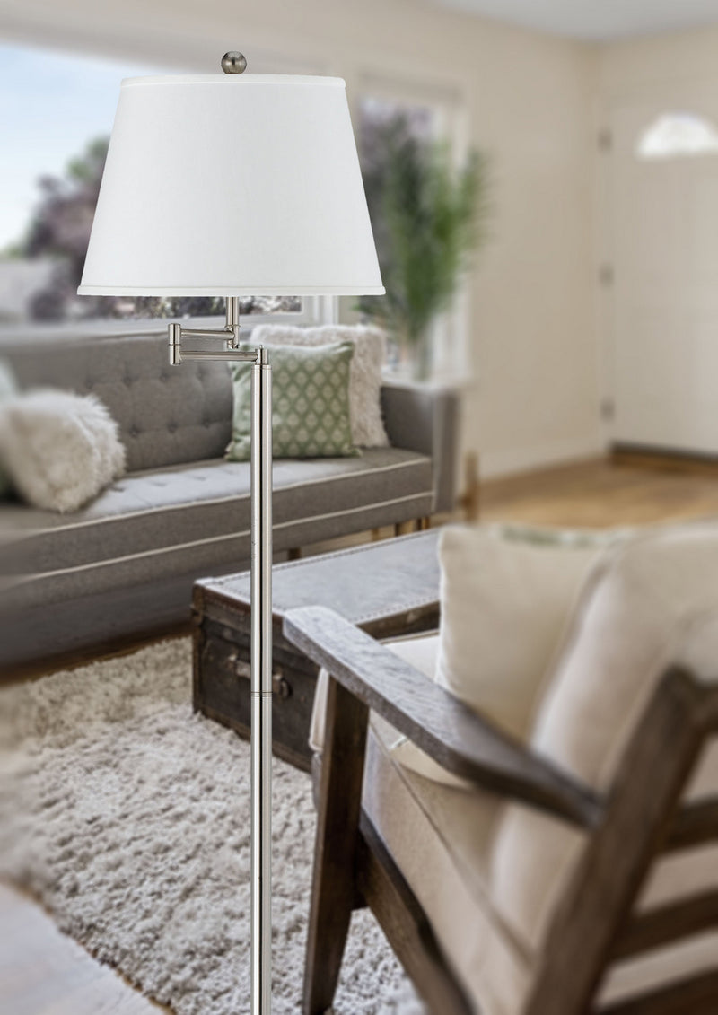 Cal Lighting BO-2077SWFL-BS One Light Floor Lamp, Brushed Steel