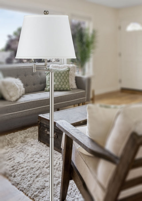 Cal Lighting BO-2077SWFL-BS One Light Floor Lamp, Brushed Steel