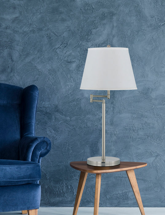Cal Lighting BO-2077TB-BS One Light Table Lamp, Brushed Steel