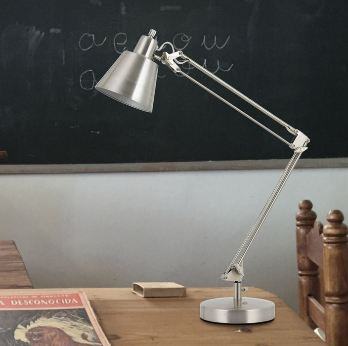 Cal Lighting BO-2165TB-BS One Light Table Lamp, Brushed Steel