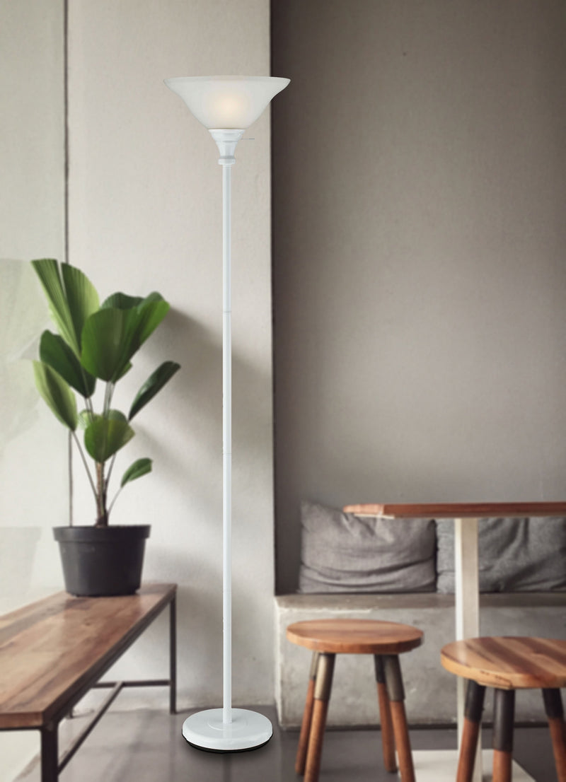 Cal Lighting BO-213-WH One Light Torchiere, White