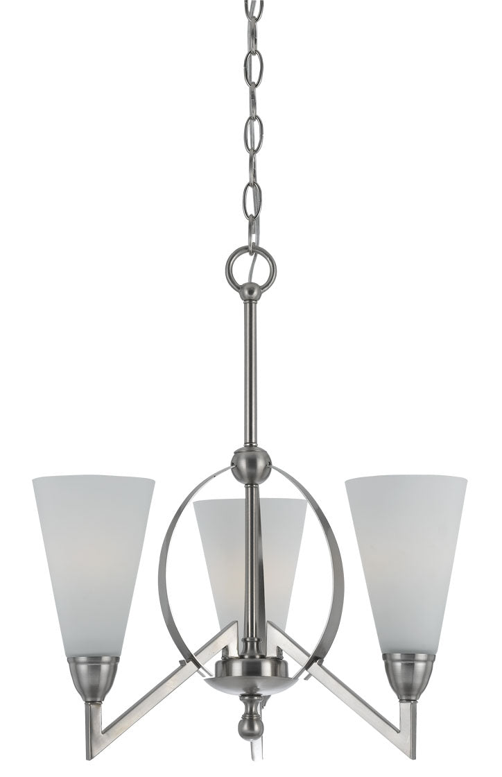 Cal Lighting FX-3508/3 Three Light Chandelier, Brushed Steel