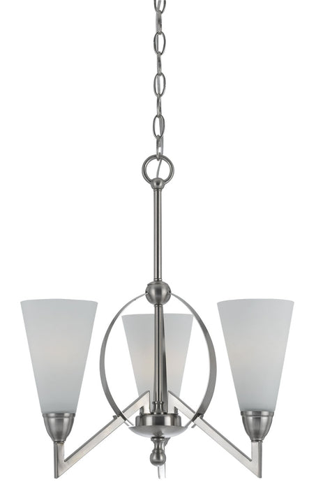 Cal Lighting FX-3508/3 Three Light Chandelier, Brushed Steel