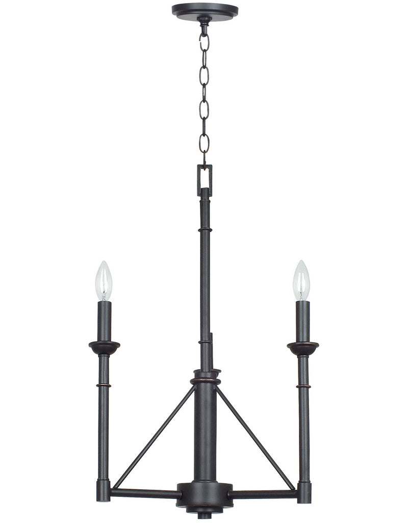 Cal Lighting FX-3516/3 Three Light Chandelier, Industrial Bronze