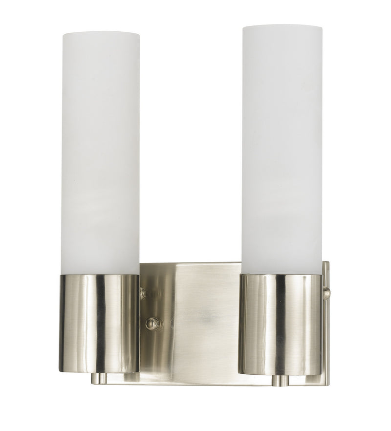Cal Lighting LA-198-2L Two Light Wall Lamp, Brushed Steel