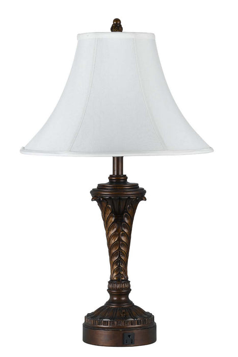 Cal Lighting LA-60004TB-1 One Light Table Lamp, Antique Walnut
