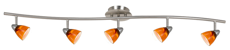 Cal Lighting SL-954-5-BS/AMS Five Light Pendant, Brushed Steel