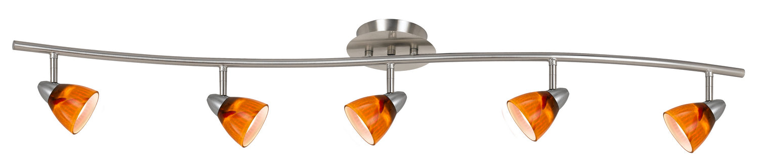 Cal Lighting SL-954-5-BS/AMS Five Light Pendant, Brushed Steel