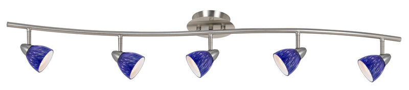 Cal Lighting SL-954-5-BS/BLS Five Light Pendant, Brushed Steel